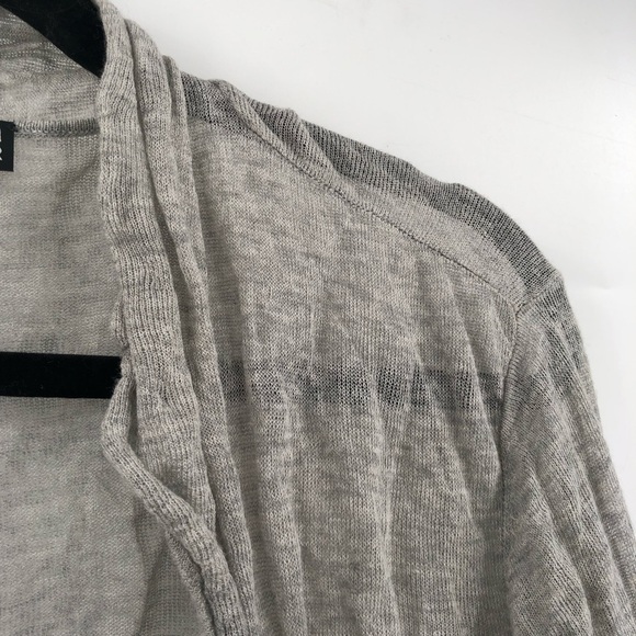 EILEEN FISHER Sweater Waterfall Open Drape Cotton Silk Cashmere Crinkle M Gauzy - Picture 5 of 9